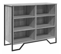 mtlskopl Buffet Bas de Rangement de Salon Bahut Moderne en Bois d'Ingénierie et Pieds en Métal Commode avec Portes pour Entrée Couloir Salle à Manger Sonoma Gris 91x35,5x74,5 cm