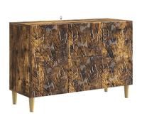 mtlskopl Buffet Bas de Salon Meuble de Rangement en Bois d'Ingénierie avec 2 Portes et 2 Tiroirs pour Salle à Manger et Couloir Chêne Fumé 89 x 34,5 x 60 cm