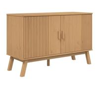 mtlskopl Buffet Bas en Bois de Pin Massif Olden, Meuble de Rangement Scandinave avec Portes, Commode Rustique pour Salon et Salle à Manger, Marron, 114 x 43 x 73,5 cm