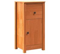 mtlskopl Buffet Bas en Pin Massif, Meuble de Rangement Compact 39 x 34,5 x 80 cm, Commode avec Tiroir et Porte pour Salon, Salle à Manger et Entrée, Finition Brun Ciré