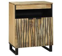 mtlskopl Buffet Bas Marron 60 x 33,5 x 75 cm en Bois de Manguier Massif, Meuble de Rangement avec 2 Portes et Étagères pour Salon, Salle à Manger et Entrée Style Rustique