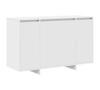 mtlskopl Buffet Blanc 120 x 41 x 75 cm en Bois d'Ingénierie, Meuble Bas de Rangement Moderne avec 4 Portes et Étagères pour Salon, Salle à Manger et Séjour Contemporain