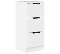 mtlskopl Buffet blanc 30 x 30 x 70 cm en matériau dérivé du bois moderne à 3 tiroirs avec espace de rangement pour salon, chambre à coucher, couloir