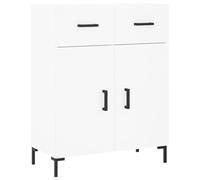 mtlskopl Buffet Blanc 69,5x34x90 cm, Meuble de Rangement Moderne en Bois d'Ingénierie avec Pieds en Métal, Bahut avec Grand Espace de Stockage pour Salon, Bureau et Entrée