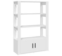 mtlskopl Buffet Blanc 80x30x119,5 cm en Bois d'Ingénierie, Meuble de Rangement avec Portes et Étagères pour Salon et Bureau, Armoire Latérale Bibliothèque Moderne