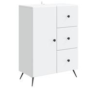 mtlskopl Buffet Blanc avec 3 Tiroirs et 1 Porte, Meuble de Rangement en Bois d'Ingénierie 66 x 34,5 x 90 cm, Petit Vaisselier pour Salon, Salle à Manger, Cuisine et Bureau