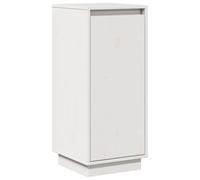 mtlskopl Buffet Blanc en Bois de Pin Massif 31,5x34x75 cm - Meuble de Rangement avec Porte pour Salon, Séjour et Entrée - Armoire Latérale en Bois Naturel Robuste