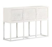 mtlskopl Buffet Bois de Manguier Massif 115x30x76 cm, Armoire Latérale avec 3 Portes, Bahut de Rangement Style Industriel Rustique pour Salon, Salle à Manger et Entrée