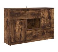 mtlskopl Buffet chêne fumé 100 x 30 x 65,6 cm avec tiroir et 2 portes - Design moderne robuste et durable - Pour salon, couloir, bureau