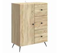 mtlskopl Buffet Chêne Sonoma 66 x 34,5 x 90 cm en Bois d'Ingénierie, Meuble de Rangement avec 3 Tiroirs et 1 Porte, Vaisselier Chic pour Salon, Salle à Manger et Bureau