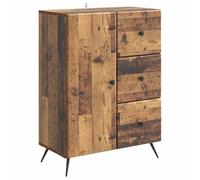 mtlskopl Buffet de Rangement Vaisselier en Bois d'Ingénierie, Bahut avec 3 Tiroirs et 1 Porte pour Salle à Manger, Salon et Bureau, Coloris Bois Ancien, 66 x 34,5 x 90 cm