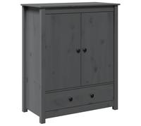 mtlskopl Buffet de Salon Gris 83x41,5x100 cm en Bois Massif de Pin, Bahut Classique avec Tiroir et 2 Portes, Meuble de Rangement Rustique pour Salle à Manger et Entrée