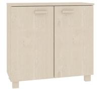 mtlskopl Buffet en Bois de Pin Massif HAMAR, Meuble de Rangement Bas avec 2 Portes pour Salon et Salle à Manger, Bahut Robuste Style Rustique, Marron Miel, 85 x 35 x 80 cm