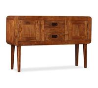 mtlskopl Buffet en bois massif 120 x 30 x 75 cm, buffet d'acacia avec finition miel, armoire d'appoint rétro avec 2 portes et 2 tiroirs, commode rustique en bois pour salon et couloir