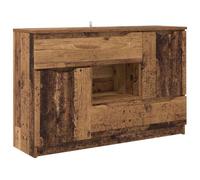 mtlskopl Buffet en bois recy vec tiroirs et 2 portes, 100 x 30 x 65,6 cm, en matériau dérivé du bois, étroit, design moderne, robuste, pour couloir, salon, bureau