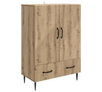 mtlskopl Buffet en chêne Artisan, armoire moderne avec tiroir et porte, commode pour salon et couloir, buffet stable en bois avec pieds en métal, 66 x 34,5 x 95 cm