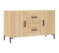 mtlskopl Buffet en chêne Sonoma - 100 x 36 x 60 cm - En bois avec pieds en métal - Étagère compacte moderne pour salon, couloir, bureau - Espace de rangement et design intemporel en un seul meuble