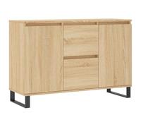mtlskopl Buffet en chêne Sonoma 101,5 x 35 x 70 cm en bois et pieds en fer, design moderne, miracle de rangement pour salon, couloir, bureau, armoire à tiroirs, commode
