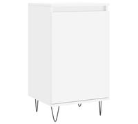 mtlskopl Buffet étroit blanc moderne en bois 40 x 35 x 70 cm avec 2 compartiments et pieds en métal - Buffet peu encombrant pour couloir, salon, bureau