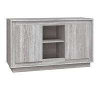 mtlskopl Buffet gris sonoma 102 x 35 x 60 cm en matériau dérivé du bois avec 6 compartiments, design moderne, miracle de rangement, pour salon, couloir, bureau