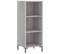 mtlskopl Buffet gris Sonoma - 34,5 x 32,5 x 90 cm - En bois et métal - Design moderne avec grand espace de rangement - Sécurité anti-basculement - Pour salon, couloir, bureau