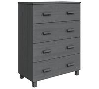 mtlskopl Buffet Hamar Gris Foncé 79x40x103,5 cm, Commode en Bois de Pin Massif et MDF avec 4 Tiroirs Coulissants, Meuble de Rangement pour Salon et Salle à Manger