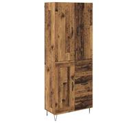 mtlskopl Buffet Haut Armoire de Salon et Salle à Manger avec 3 Tiroirs, Vaisselier en Bois d'Ingénierie Coloris Bois Ancien, Meuble de Rangement en 2 Parties, 69,5 x 34 x 180 cm