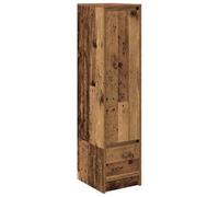 mtlskopl Buffet haut aspect bois vieilli 29,5 x 34 x 119,5 cm avec 1 porte, 1 tiroir, 2 étagères, construction robuste jusqu'à 60 kg, commode élégante et peu encombrante pour salon, couloir, bureau