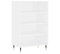 mtlskopl Buffet Haut Blanc 57x35x90 cm, Meuble de Rangement en Bois d'Ingénierie avec Étagères et Pieds en Métal, Armoire de Salon Moderne pour Entrée et Séjour