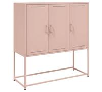 mtlskopl Buffet haut de qualité supérieure - Rose - En acier - 100,5 x 39 x 107 cm - Buffet moderne avec 6 compartiments - Pour chambre à coucher, salon et couloir