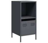 mtlskopl Buffet Haut en Acier Laminé à Froid, Armoire de Rangement Anthracite avec 1 Tiroir et 1 Étagère, Meuble d'Appoint Compact pour Salon et Bureau, 35 x 39 x 73,5 cm