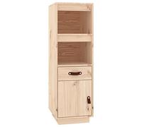 mtlskopl Buffet Haut en Bois Massif de Pin, Meuble de Rangement avec Étagères Ouvertes, Bibliothèque et Vaisselier Rustique pour Salon, Entrée et Bureau, 34 x 40 x 108,5 cm