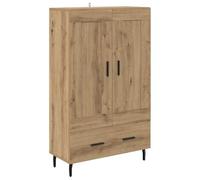 mtlskopl Buffet haut en chêne artisanal, 69 x 31 x 115 cm, en bois dérivé, avec 2 portes et tiroir, design moderne, armoire de rangement stable pour salon, couloir et chambre à coucher