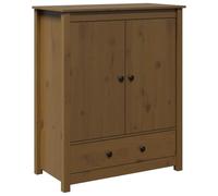 mtlskopl Buffet haut en pin massif avec 2 portes et 1 tiroir, surface stable, peu encombrant, 83 x 41,5 x 100 cm, marron miel