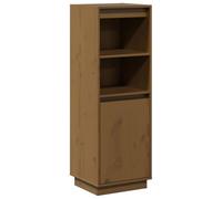 mtlskopl Buffet haut marron miel, 37 x 34 x 110 cm, en pin massif, design moderne, avec 1 porte et 1 étagère, armoire de rangement stable pour couloir, salon, bureau