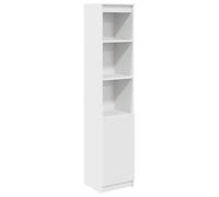 mtlskopl Buffet Haut Meuble de Rangement Colonne Armoire pour Salon Salle à Manger avec 5 Étagères et Porte Réversible en Bois d'Ingénierie Bureau Entrée 37,5x35x180 cm Blanc