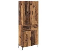 mtlskopl Buffet Haut Meuble de Rangement Mural pour Salon, Armoire Haute en Bois d'Ingénierie avec Tiroir et 2 Portes, Bibliothèque Gain de Place 69,5 x 34 x 180 cm, Bois Ancien