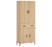 mtlskopl Buffet Haut Meuble de Rangement pour Salon avec Portes et Pieds en Métal Vaisselier en Bois d'Ingénierie pour Cuisine et Entrée Coloris Chêne Sonoma 69,5x34x180 cm