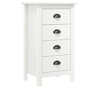 mtlskopl Buffet Hill - Blanc - 46 x 35 x 80 cm - En pin massif - Avec 4 tiroirs - Design moderne - Pour cuisine et salon - Espace de rangement pratique pour cuisine, salon, couloir