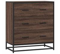 mtlskopl Buffet marron chêne 68 x 35 x 76 cm - Matériau à base de bois et métal stable - Structure en métal stable - Armoire de rangement moderne pour salon, couloir, bureau