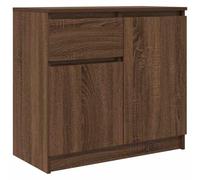 mtlskopl Buffet marron chêne 71 x 35 x 65 cm, 1 tiroir, 1 porte, matériau dérivé du bois, commode de couloir ou armoire étroite de salon, pour salle à manger, bureau, chambre à coucher