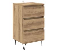 mtlskopl Buffet Meuble Bas de Rangement Chêne Artisanal 40x35x70 cm, Commode Industrielle en Bois et Fer avec Tiroir et Pieds en Épingle pour Salon, Entrée et Bureau