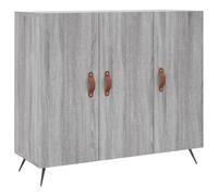 mtlskopl Buffet Meuble de Rangement Bahut de Salon avec Portes et Pieds en Métal Commode pour Entrée Couloir Salle à Manger Bois d'Ingénierie Sonoma Gris 90x34x80 cm