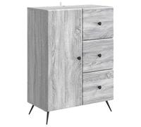 mtlskopl Buffet Meuble de Rangement Sonoma Gris 66 x 34,5 x 90 cm en Bois d'Ingénierie, Vaisselier avec 3 Tiroirs et 1 Porte pour Salon, Salle à Manger et Bureau