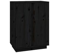 mtlskopl Buffet noir 60 x 35 x 80 cm en pin massif, design intemporel avec beaucoup d'espace de rangement, commode stable pour salon, couloir, bureau