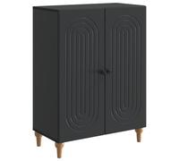 mtlskopl Buffet Noir 66 x 34,5 x 90 cm, Meuble de Rangement en Bois d'Ingénierie, Bahut Bas avec 2 Portes et Étagères pour Salon, Salle à Manger et Entrée, Style Contemporain