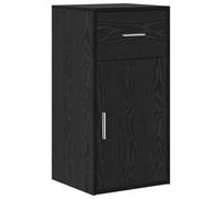 mtlskopl Buffet noir chêne 38 x 34 x 75 cm - Armoire à tiroirs étroite moderne pour couloir, salon, bureau - Solution de rangement compacte avec porte et tiroir - Montage facile possible