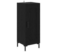 mtlskopl Buffet Olden noir chêne 34,5 x 34 x 90 cm - Étagère étroite moderne en bois et pieds en fer - Espace de rangement sûr jusqu'à 60 kg - Pour salon, couloir, bureau