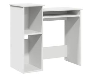 mtlskopl Bureau avec étagères - En matériau dérivé du bois - Design moderne - Robuste - Pour la maison, le bureau, la chambre à coucher, le bureau, les jeux et les études - Blanc