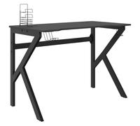mtlskopl Bureau de Jeu Noir en Forme de K Table de Gamer 110x60x75 cm